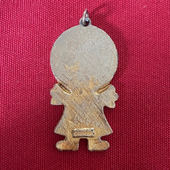 VTG 1970s Raggedy Ann Doll Enamel Pendant - Picture 2 of 13